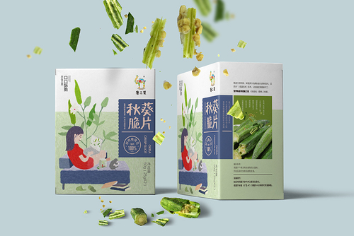 唐三菜品牌秋葵脆片包装设计